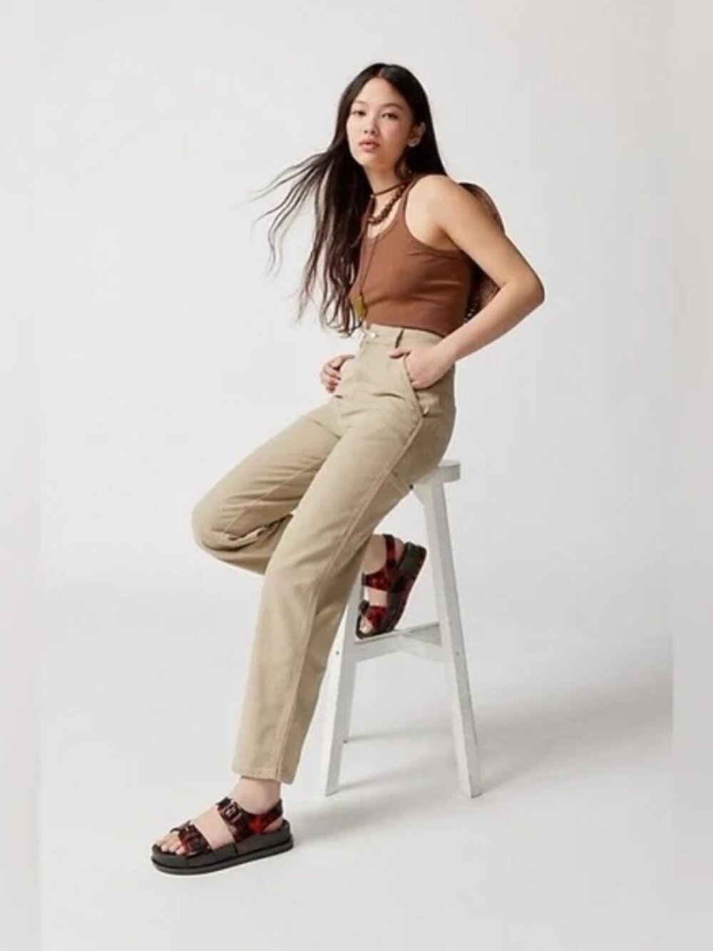 Dickies Women's Straight Leg Pants in Khaki